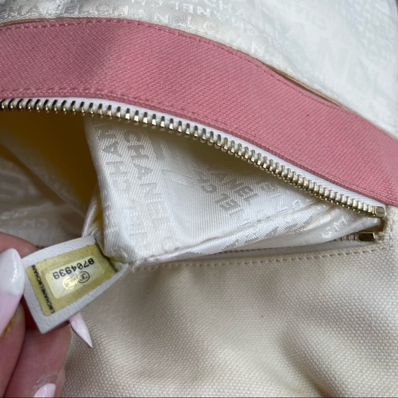 Authentic Chanel CC Marshmallow Handbag purse Bag Mini Tote White Pink - Picture 9 of 15